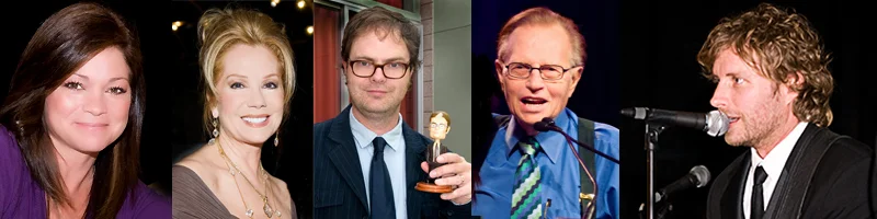 Valerie Bertinelli, Kathi Lee Gifford, Rainn Wilson, Larry King, Dierks Bently.