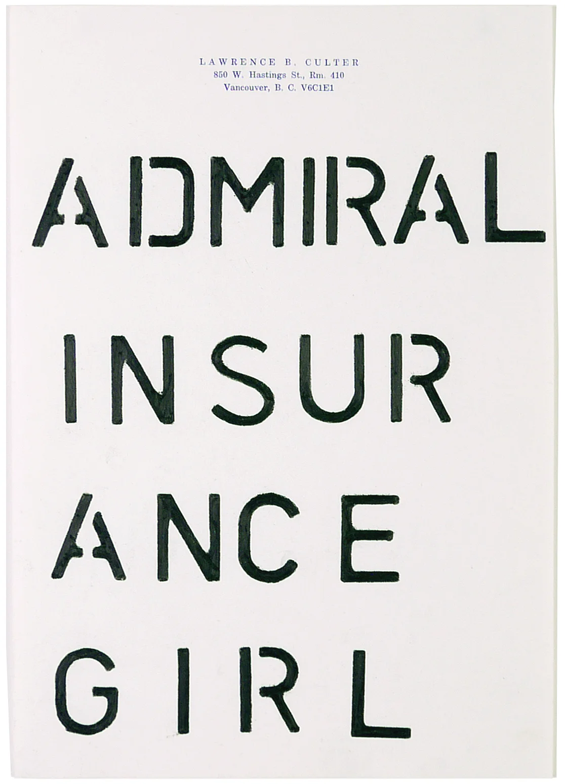  admiral insurance girl  7.25 x 10.5 inches  pencil crayon on paper 
