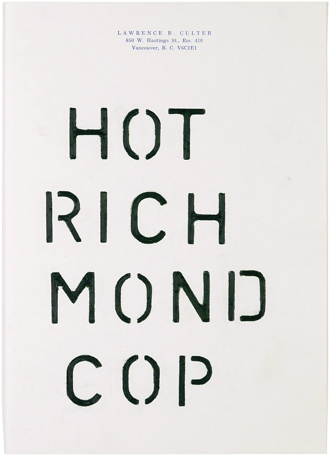  hot richmond cop  7.25 x 10.5 inches  pencil crayon on paper 