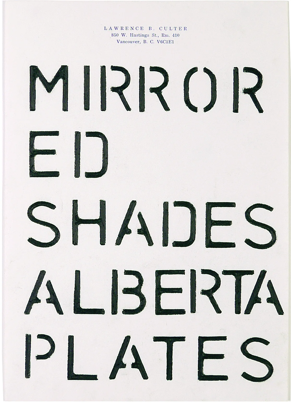  mirrored shades alberta plates  7.25 x 10.5 inches  pencil crayon on paper 