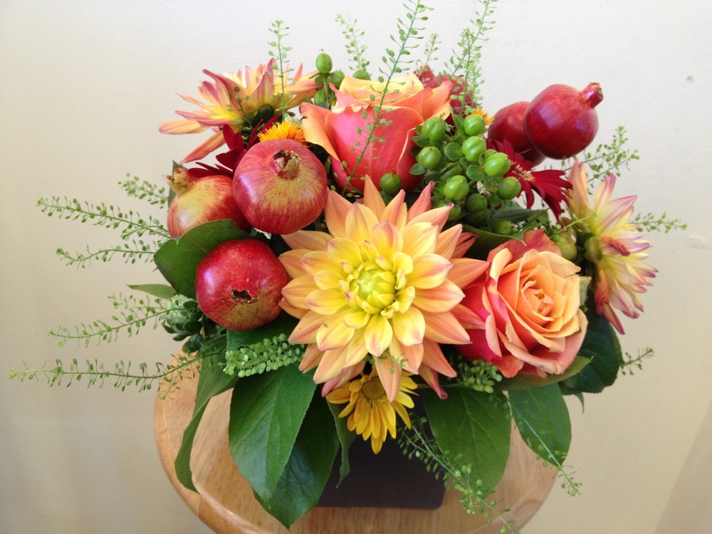 "Season of New Fruit" arrangement, shown here for $65.