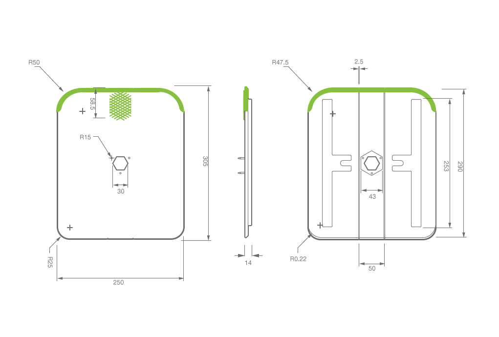 All measurements notated above are in mm.