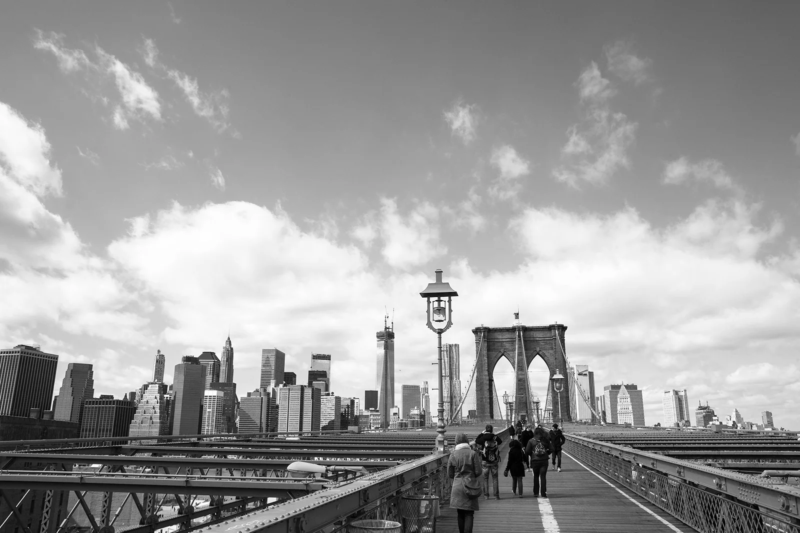 Walking over the Brooklyn Bridge