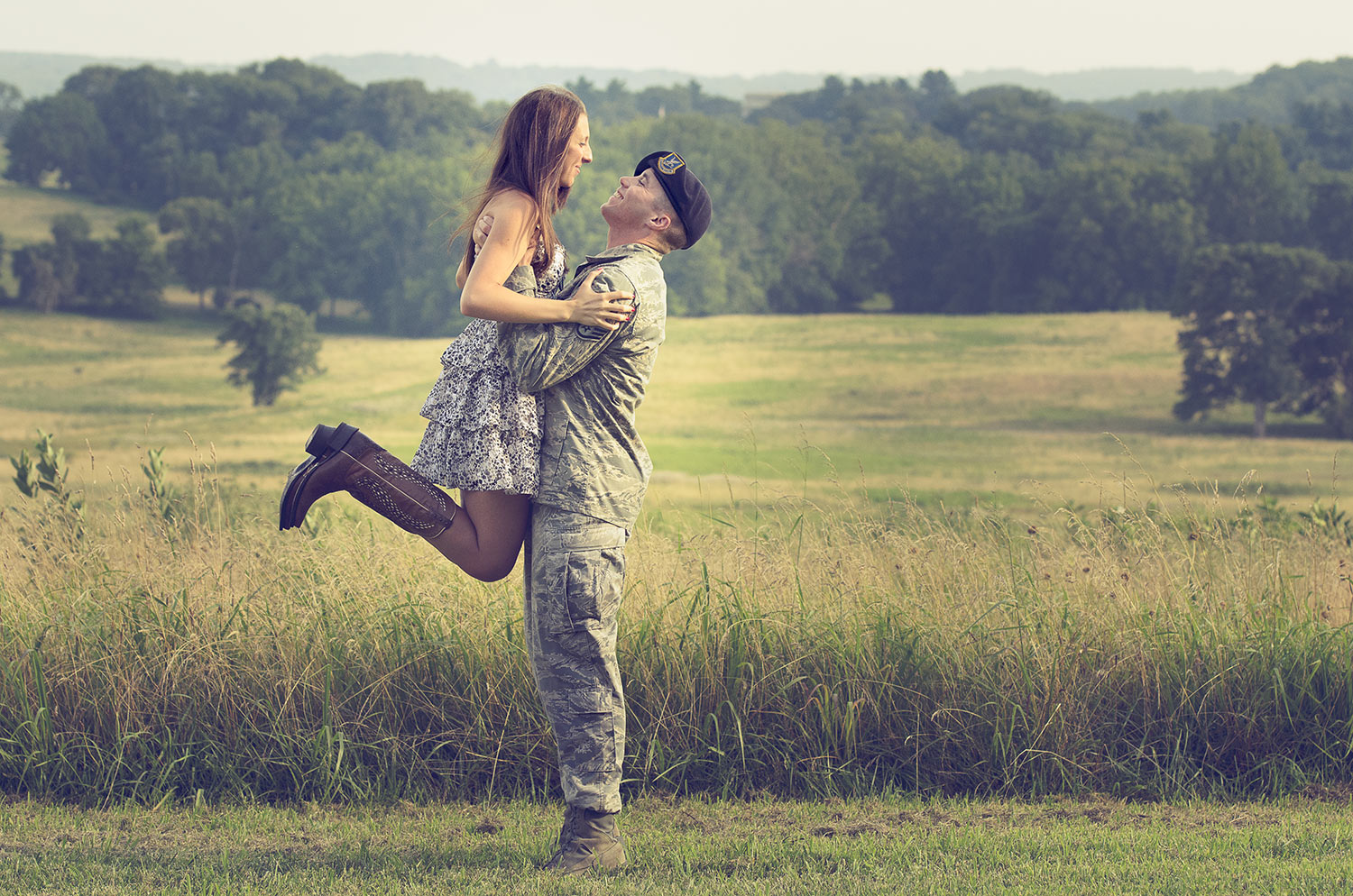 She just looked so comfortable in his arms.