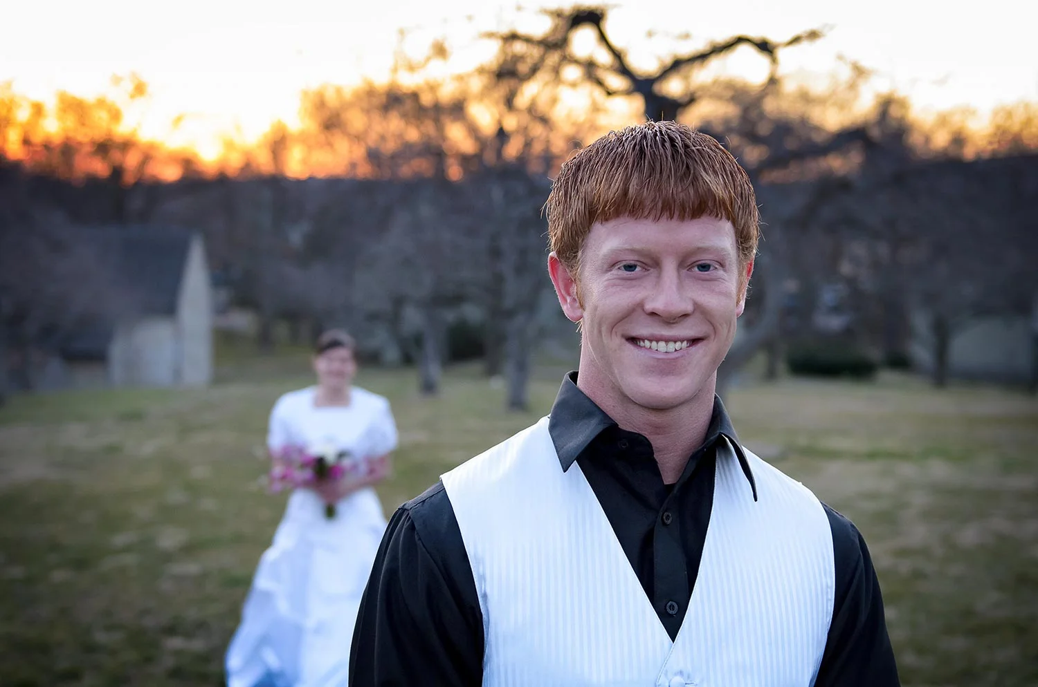 Sharon and Alex ∼ Wedding Photography Ephrata Cloister at Sunrise