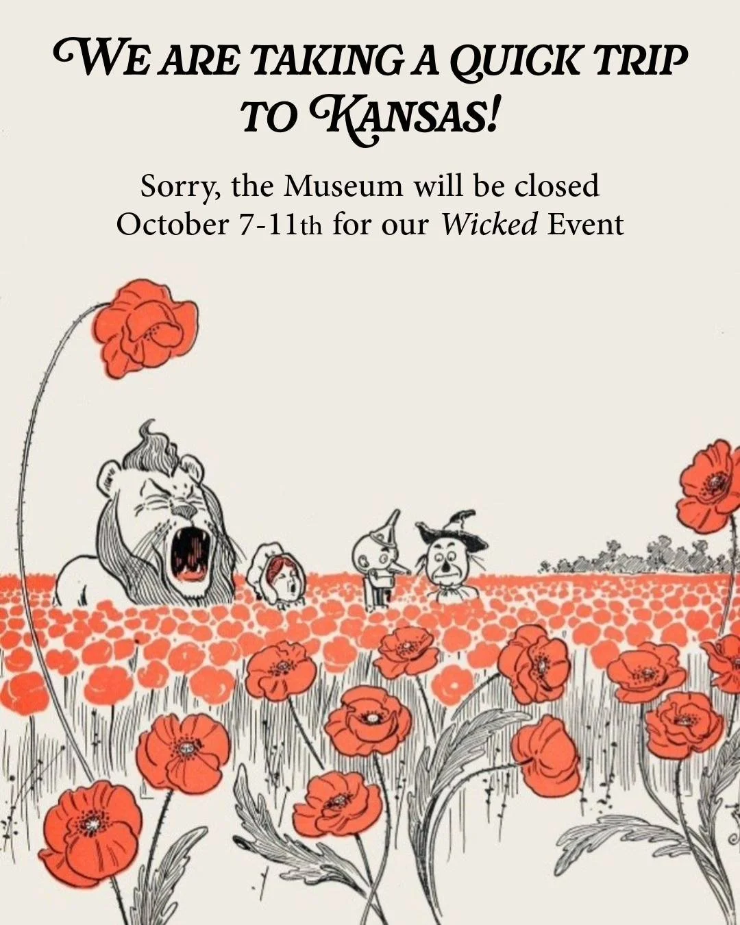 Off to Kansas to prep for some Oz magic! 🌾🌪️
We&rsquo;ll be closed Oct 7&ndash;11th for our Wicked fundraising event, and back Oct 12th ready for more fun and adventures! 💚✨🧹🌈