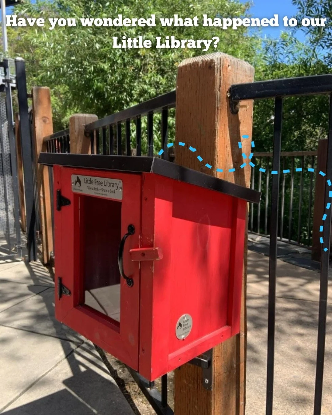 Have you wondered what happened to our Little Library? It got a makeover! 🎉
It&rsquo;s now a mini museum, created by Elizabeth Howard. How cool is that?!