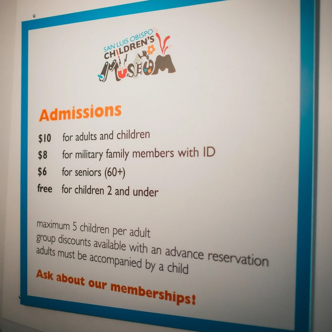 Play, explore, imagine&hellip; and let the adventure begin! 🌟

FREE for children 2 &amp; under
$10 for adults &amp; kids
$6 for seniors 60+
$8 for military family members
$5 with reciprocal children&rsquo;s museum benefits
$3 with EBT/SNAP through M