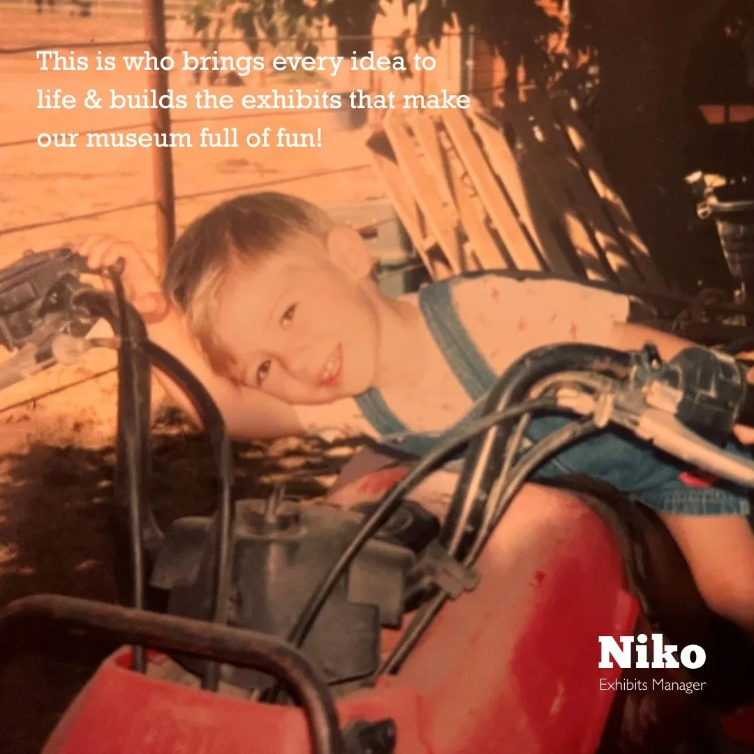 Meet Niko 🔨✨
He builds the exhibits that bring our museum to life and turns imagination into something you can see, touch, and explore.

🌟Which exhibit is your favorite?

#sanluisobispo #familyfun #exhibits #childrensmuseum #museum