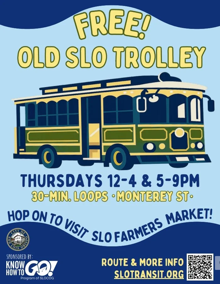 Thursday night adventure idea 🚋✨

Hop on the Old SLO Trolley for FREE to the Downtown Farmers&rsquo; Market, then make your way over to the museum for our FREE Moonlight Hours, every third Thursday of the month 🌙

A perfect night of fun and explora