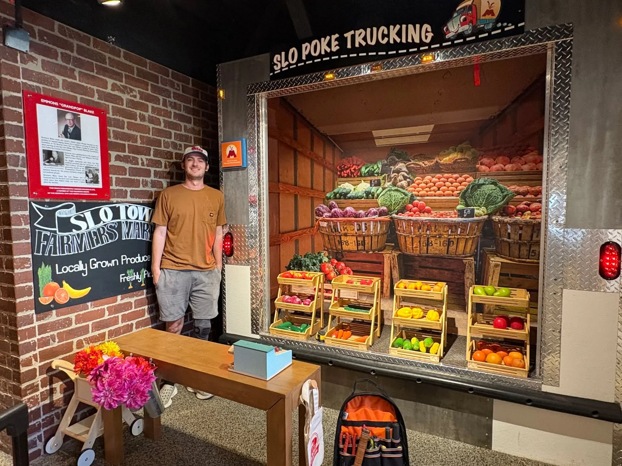 Our Exhibits Manager, Niko, has been hard at work and just wrapped up the new Farmers Market 🛒🍊 It&rsquo;s ready for little shoppers to explore!