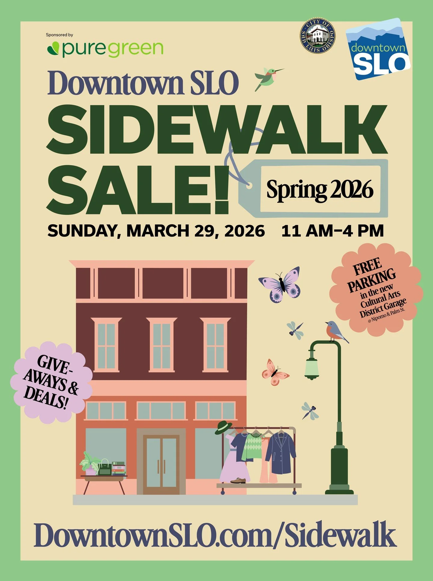 Mark your calendars for the @downtownslo Spring Sidewalk Sale this Sunday, 3/29 from 11 AM&ndash;4 PM! Stroll downtown SLO, shop local deals, and enjoy a day out ☀️

✨ Spend $15 at the museum and receive two FREE admission passes to use on a future v