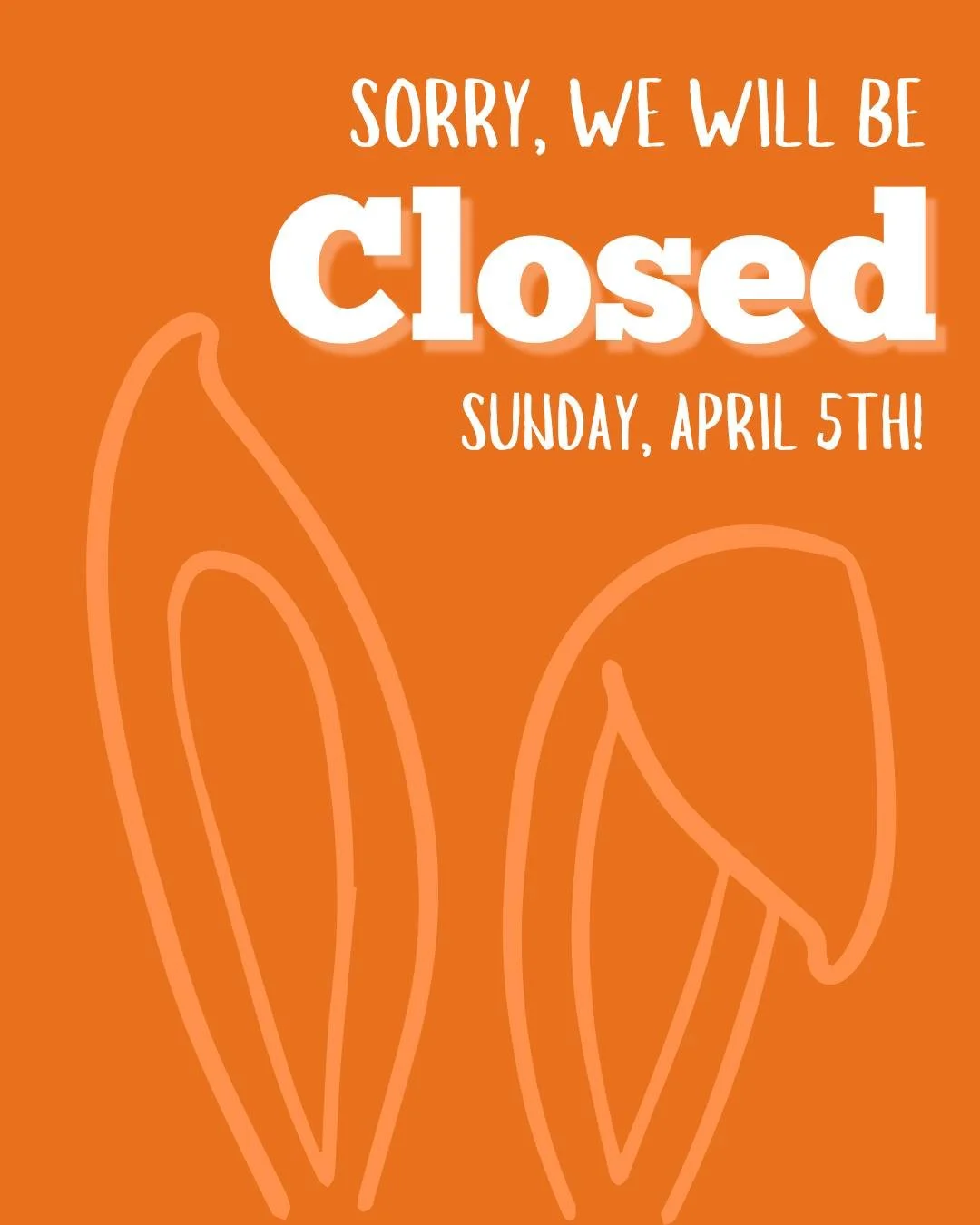The museum will be closed Sunday, April 5. Enjoy the holiday and some time with your favorite people, we&rsquo;ll be back open Monday and ready to play! ✨🐣