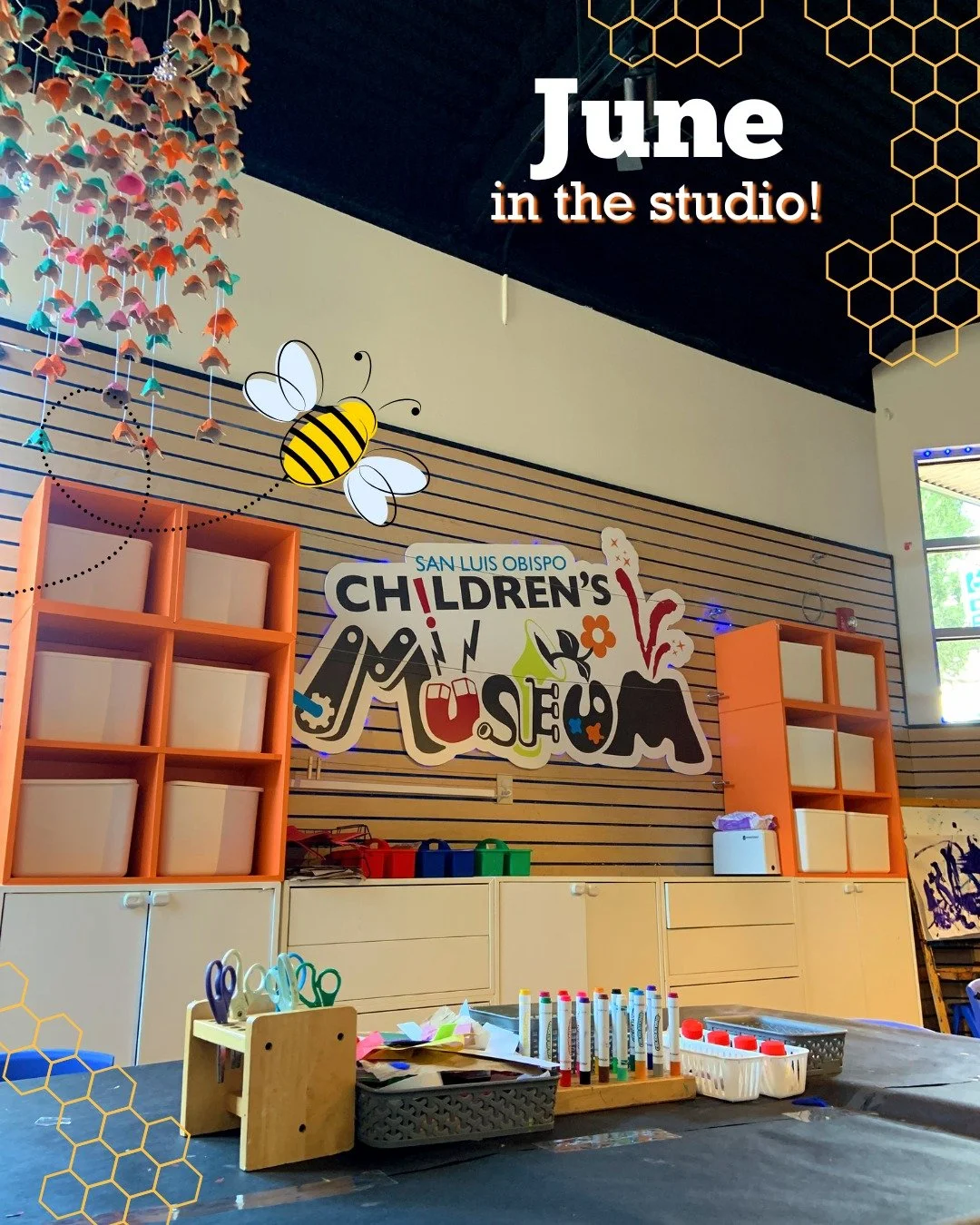 Join us in the Studio this June for hands-on, bee-themed fun! Take a peek at what&rsquo;s happening this month:

🏘️ All Month | Tiny Bee-Friendly Village

🐝 June 3&ndash;8 | Bee Kind Rocks

🎭 Sat, June 6, 10:30 AM | Meeting in the Middle
Join Cal 