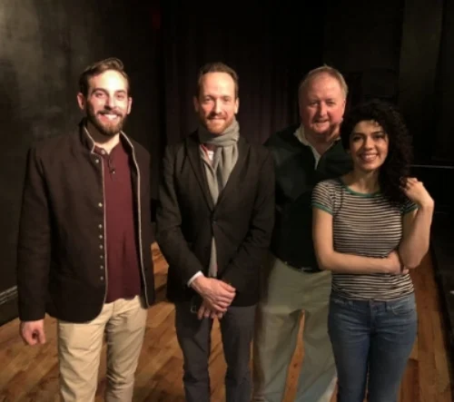 Michael Buckhout, Playwright Jonathan A. J. Northover, Kevin Magee, & Kamala Israfilova, the cast & playwright of People Like Us