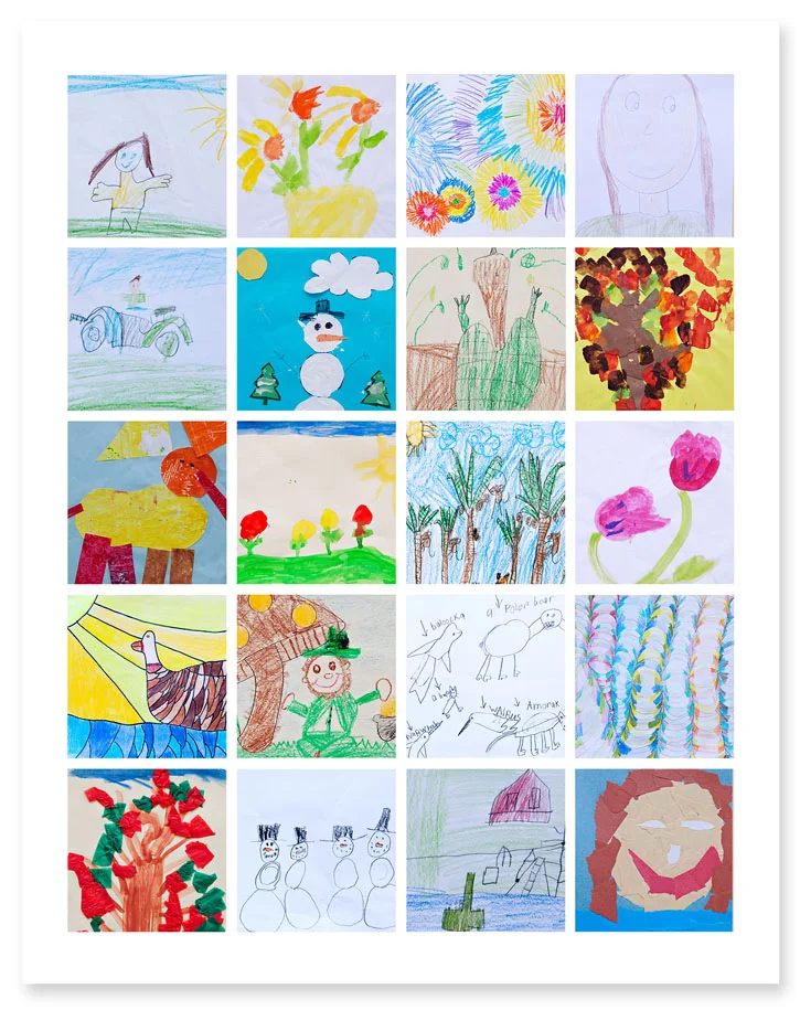 Dealing with your kids Art Projects? Take a picture and frame them! 