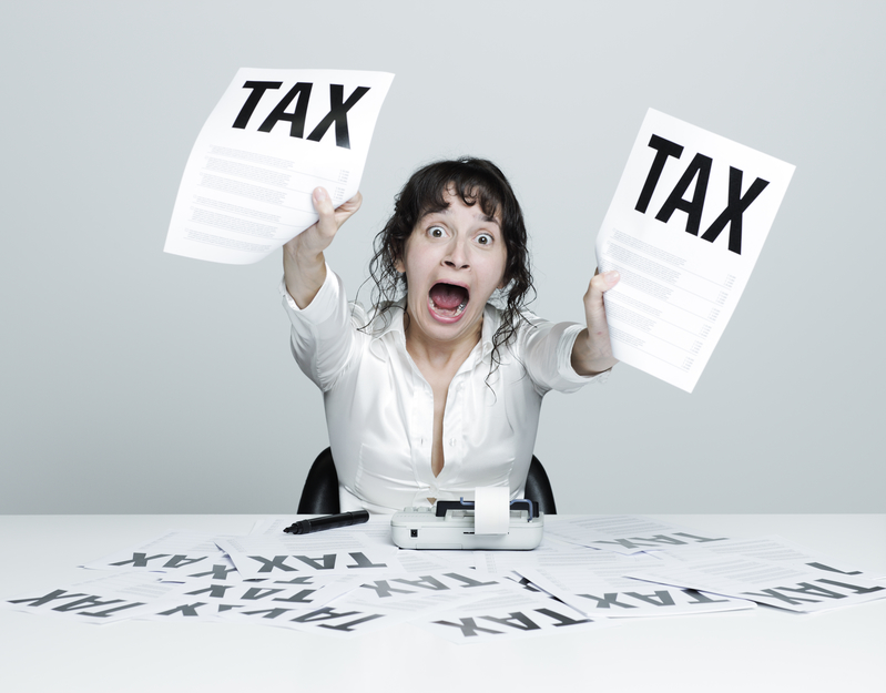 Woman frightened by taxes
