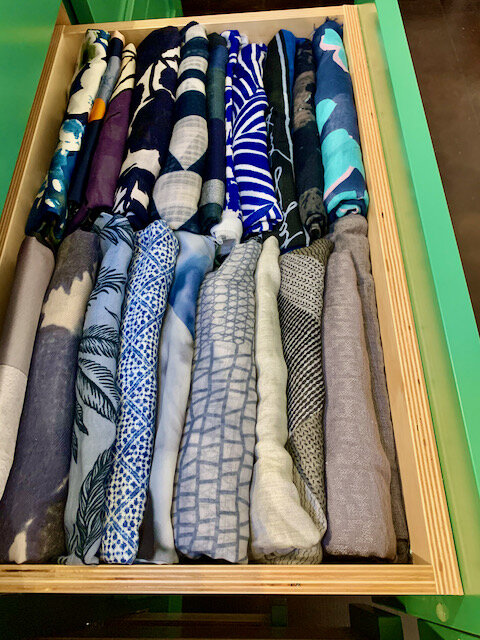 Scarves organized - Master Closet