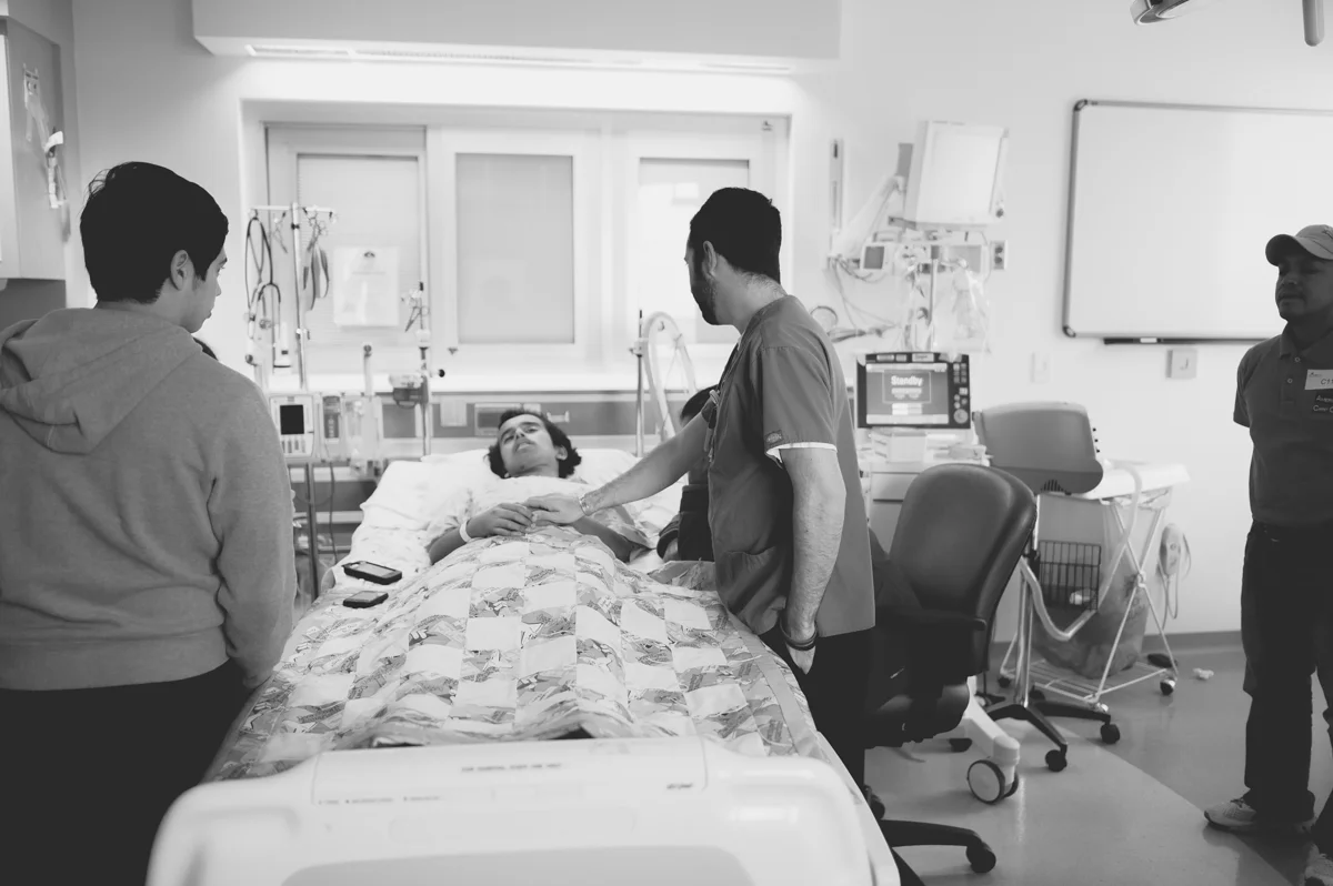 Nurse came by to pray for him