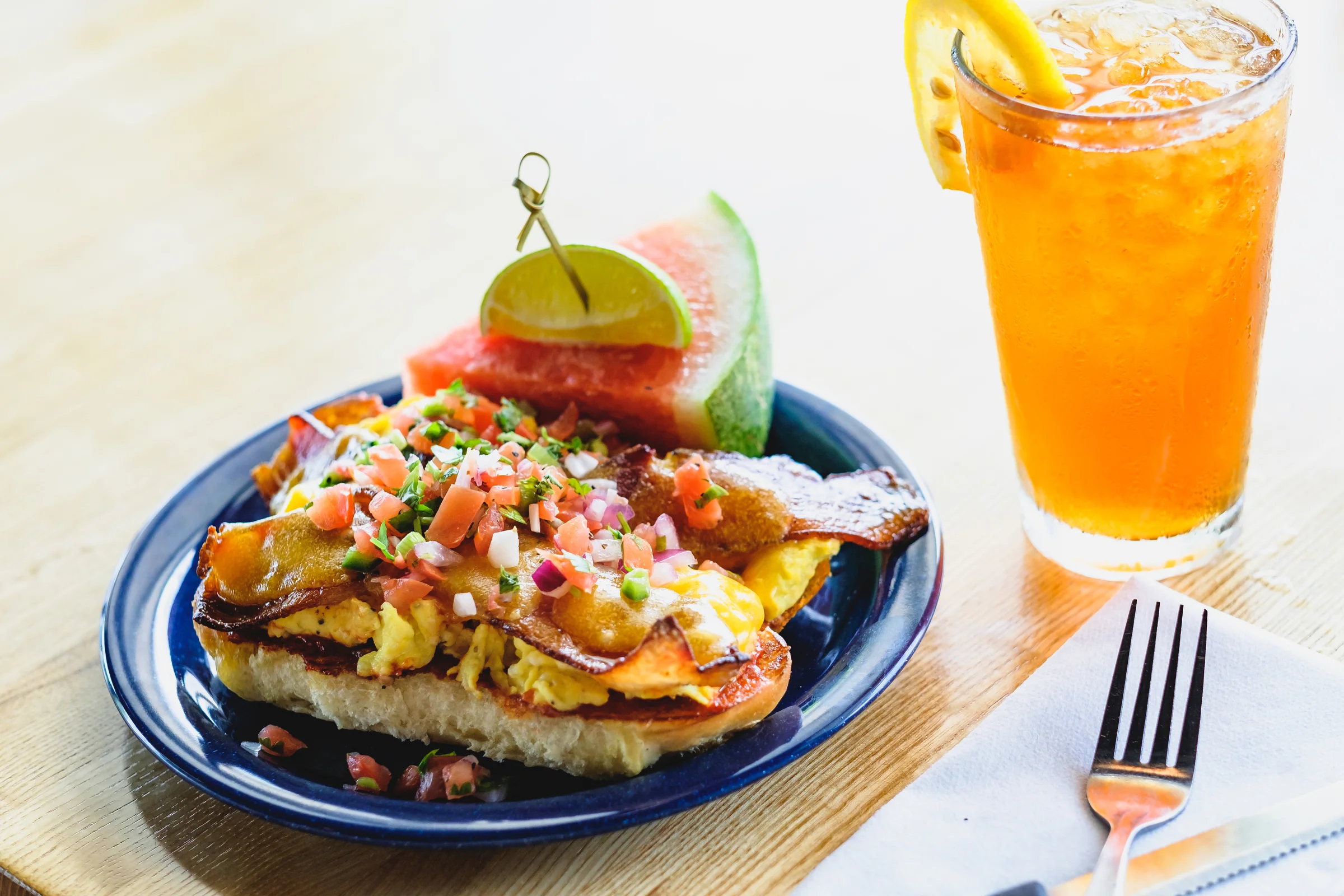 Food is often shot with a back light because to show texture and volume; lighting from the front can make food look flat and unappetizing.