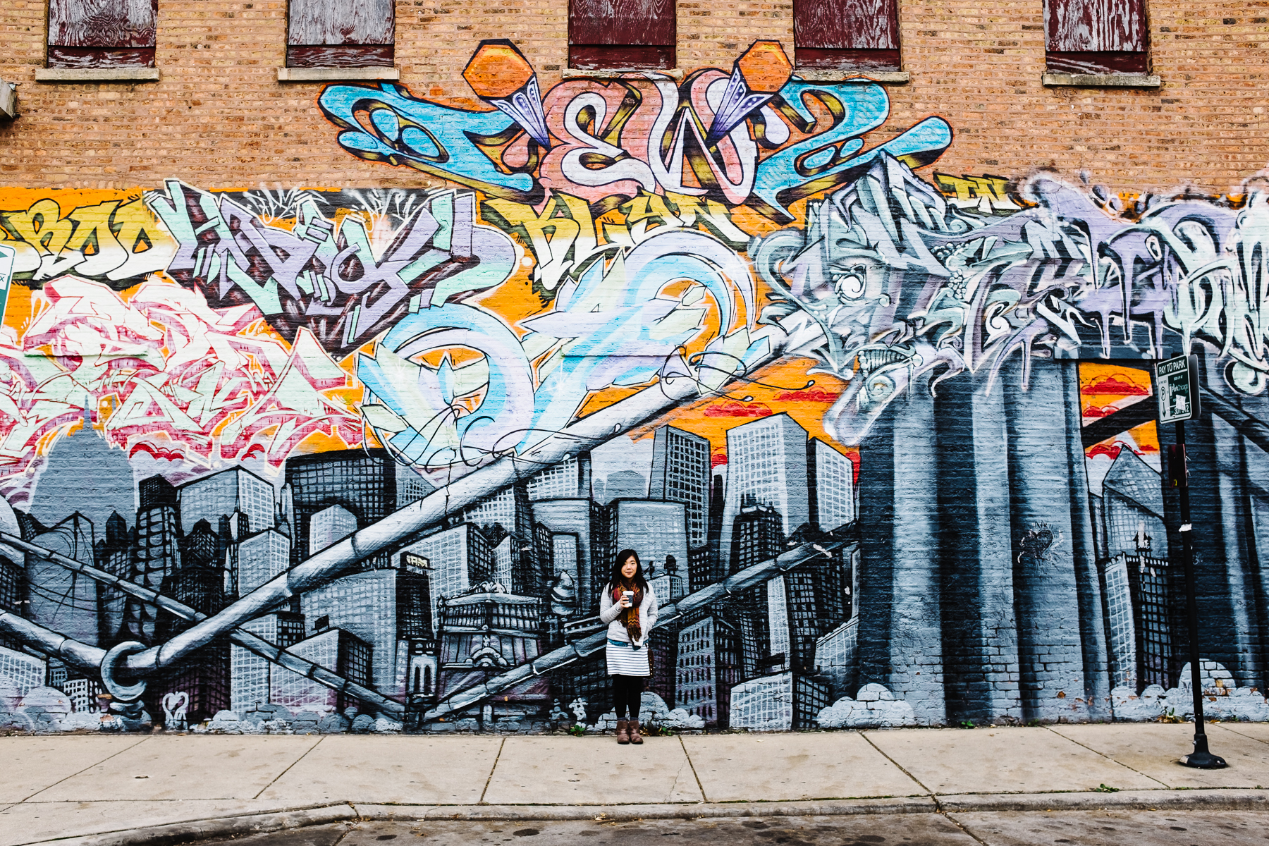 Beautifully graffitied walls were a-plenty in this urban city.