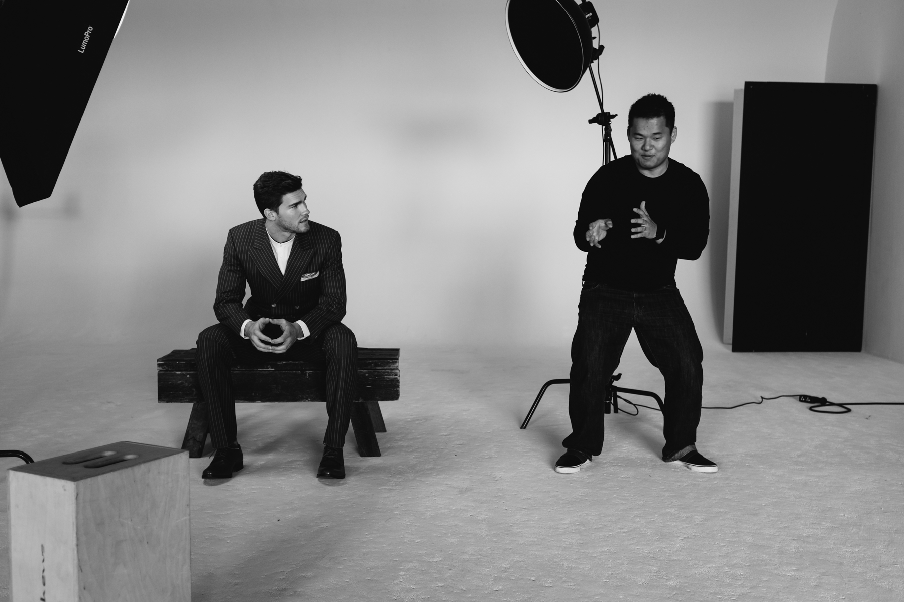 Don't ask why I am standing like that. I am trying to explain to him about the emotions he should feel...