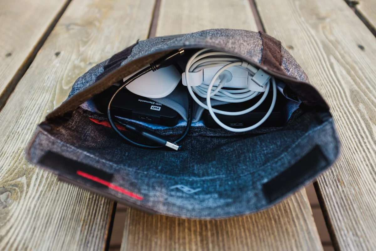 The Field Pouch fully loaded. The size is fully adjustable.