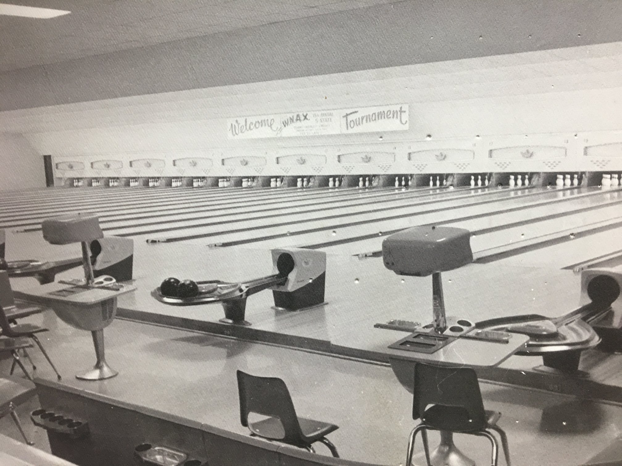 Vintage 1950s Brunswick Lanes Duck Pin Bowling Pins - a Pair