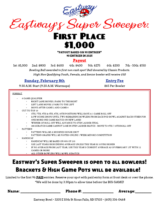 Eastway's Super Sweeper — Eastway Bowl
