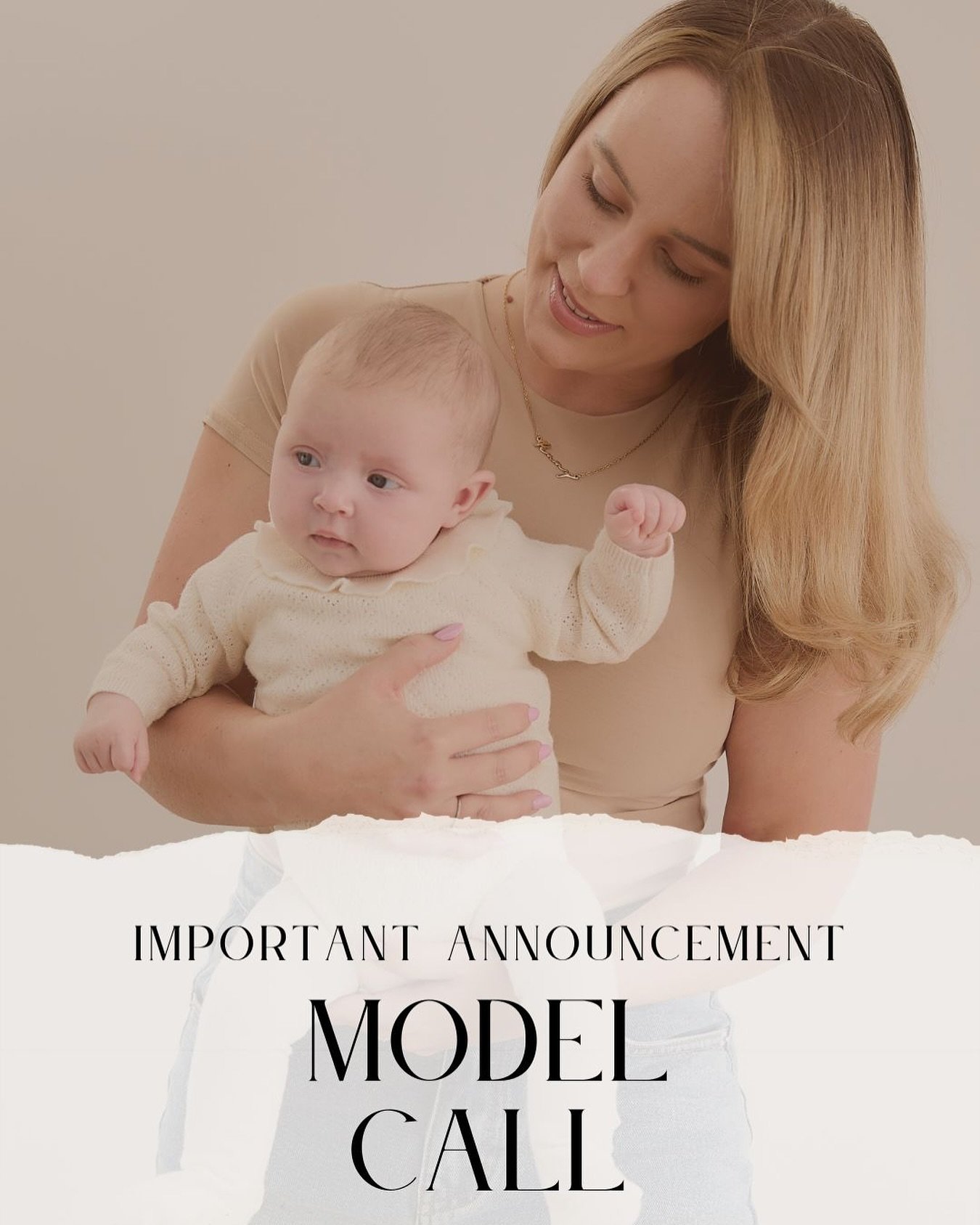 PLEASE SHARE!! This is a modelling opportunity for a pregnant mother and babies aged between 0 - 18 months, do you know someone that maybe suitable? Please fill out the application form to register your interest, must be available 8th/9th July and cl