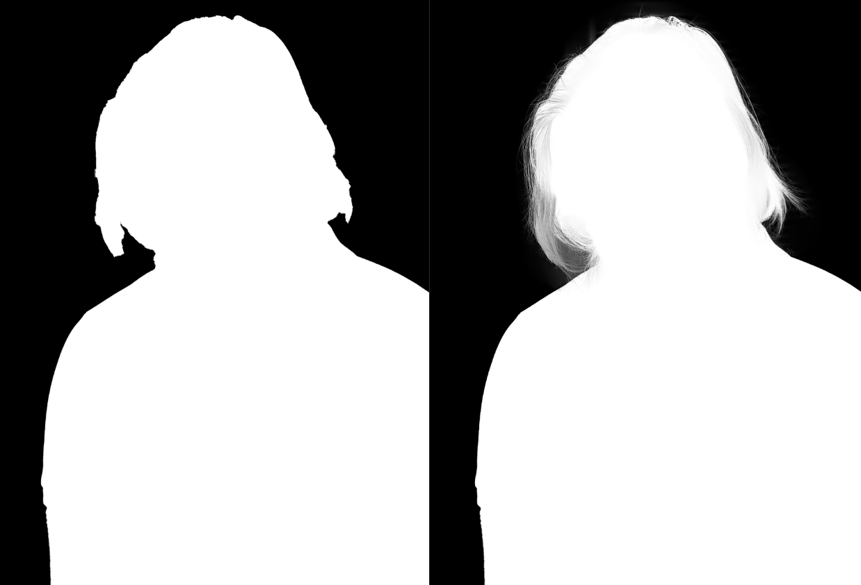 You can make the mask even sharper by increasing the contrast with the contrast slider. This will change all the grey areas into either black or white, increasing the sharpness of the mask. 