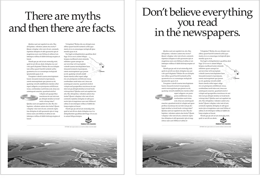 Gladstone Ports Corporations Press Campaign concepts CONCEPT: Sid Guglielmino COPYWRITER: Sid Guglielmino AGENCY: Rowland