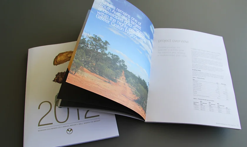 Mungana Gold Mines 2012 Annual Report CONCEPT: Sid Guglielmino DESIGN: Sid Guglielmino / Julia Toich FINISHED ARTIST: Julia Toich AGENCY: Rowland