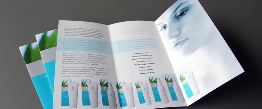 Aloe Organics product brochure CREATIVE DIRECTION: Sid Guglielmino DESIGN: Marni Taylor AGENCY: GDC