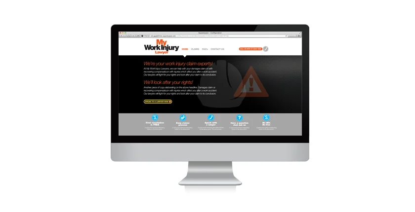 My Work Injury Lawyer website - home page CONCEPT and DESIGN: Sid Guglielmino CLIENT: Carew Lawyers / Richard Carew