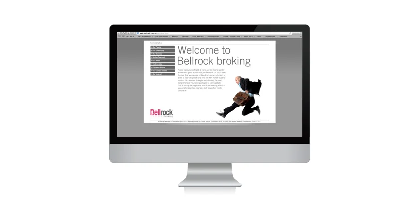 Bellrock Broking Insurance Website CONCEPT and DESIGN: Sid Guglielmino CLIENT: Stephen McCarthy AGENCY: GDC