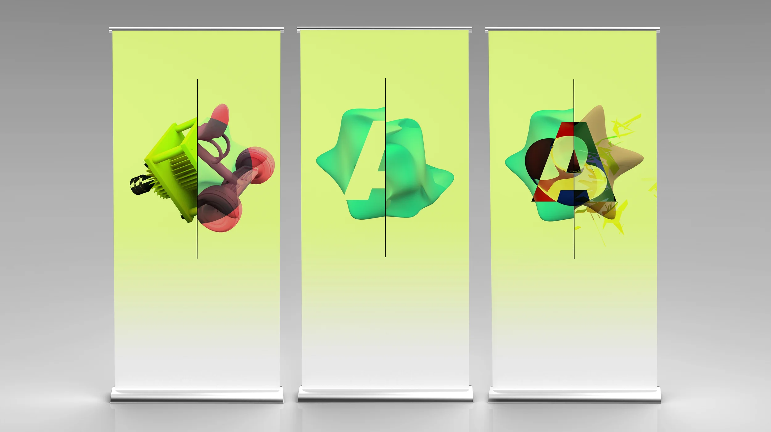 Proposed identity concepts Banners CONCEPT, DESIGN, 3D MODELLING and ILLUSTRATION: Sid Guglielmino