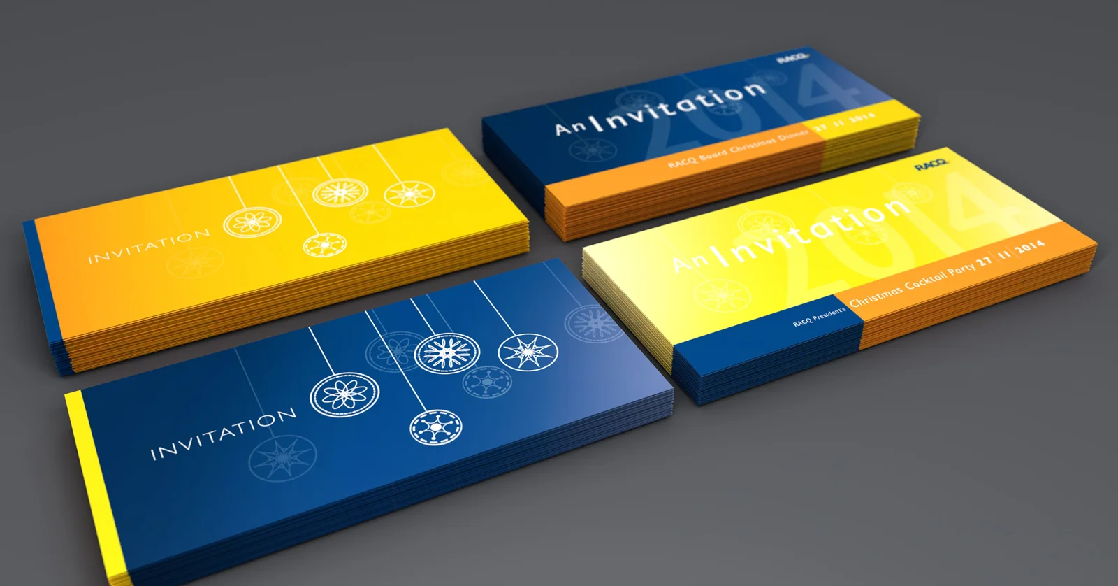 RACQ - Invitations CONCEPT, DESIGN and FINAL ARTWORK: Sid Guglielmino