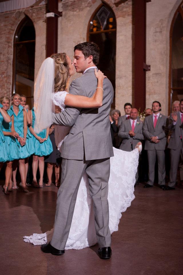 First Dance at The Brooklyn Arts Center // Wed on Canvas Painter Ben Keys painting Live // Photo Courtesy of KMI Photography