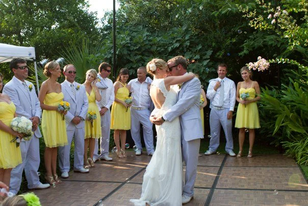 Wedding Painting by Wedding&nbsp;Artist&nbsp;Ben Keys of Wed on Canvas // First Dance at The City Club de Rosset, Wilmington, NC // Photo Courtesy of Peacock Portraits