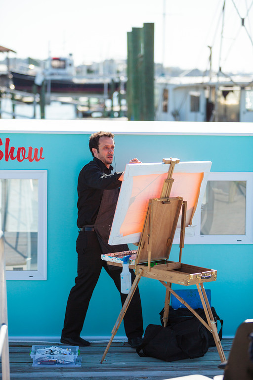 Ben Keys painting live at a Charleston wedding // Wed on Canvas // Photo courtesy of Hunter McRae Photography