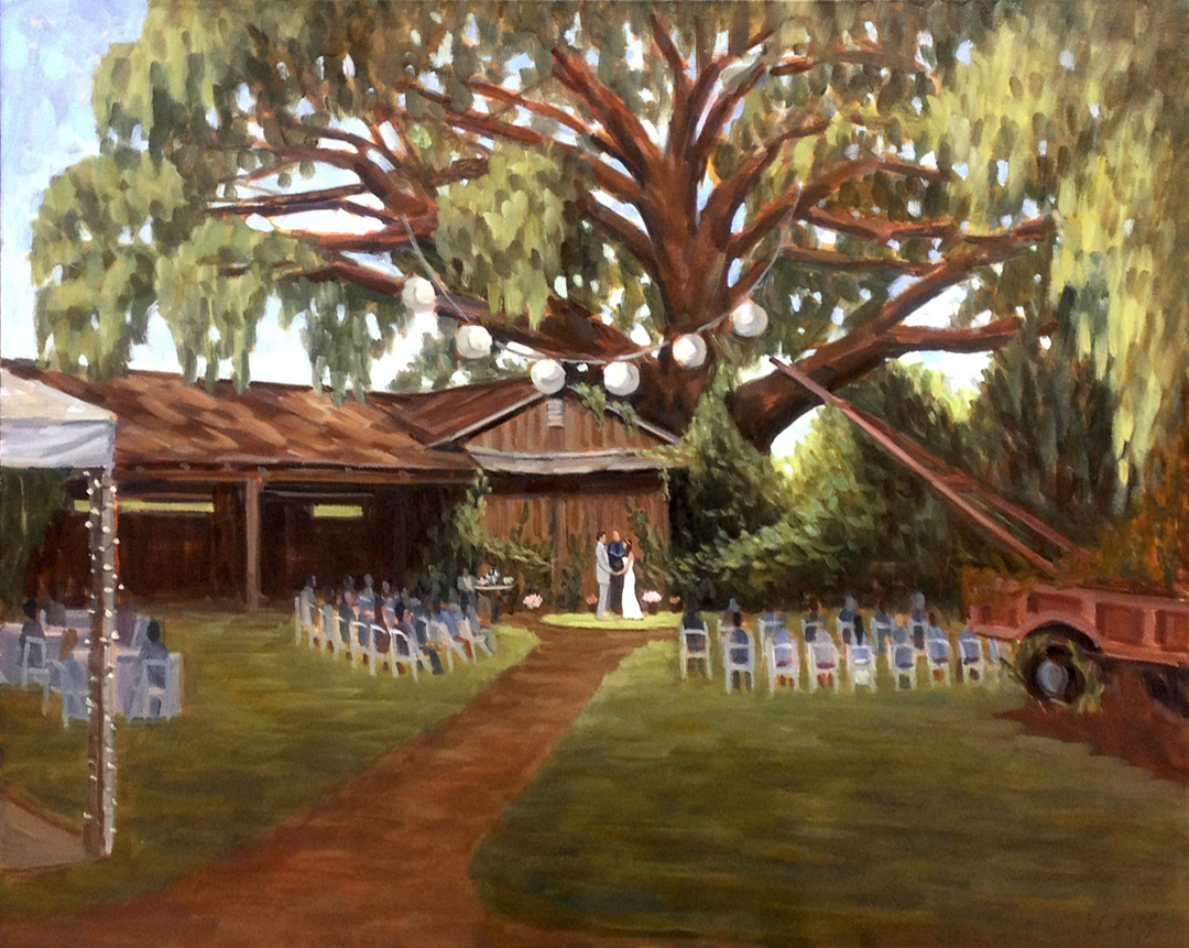 Vikki and Lee | 24 x 30 in. Live Wedding Painting | Charleston, SC