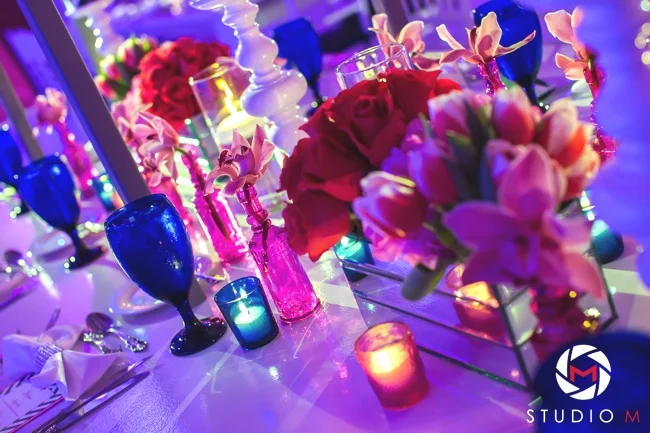 fuchsia-orchid-navy-stemware-bat-mitzvah-fuchsia-vase-decor-sara-renee-events