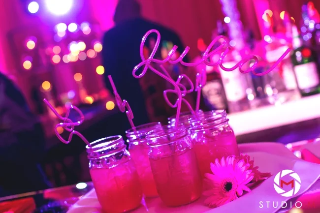 bow-tie-crazy-straws-hot-pink-bat-mitzvah-party-south-florida-wed-on-canvas-artist-ben-keys