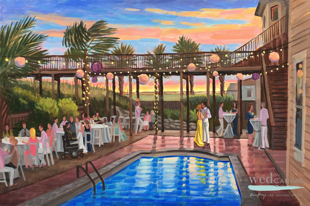 Abigail and JJ, 24 x 36 in. Live Wedding Painting