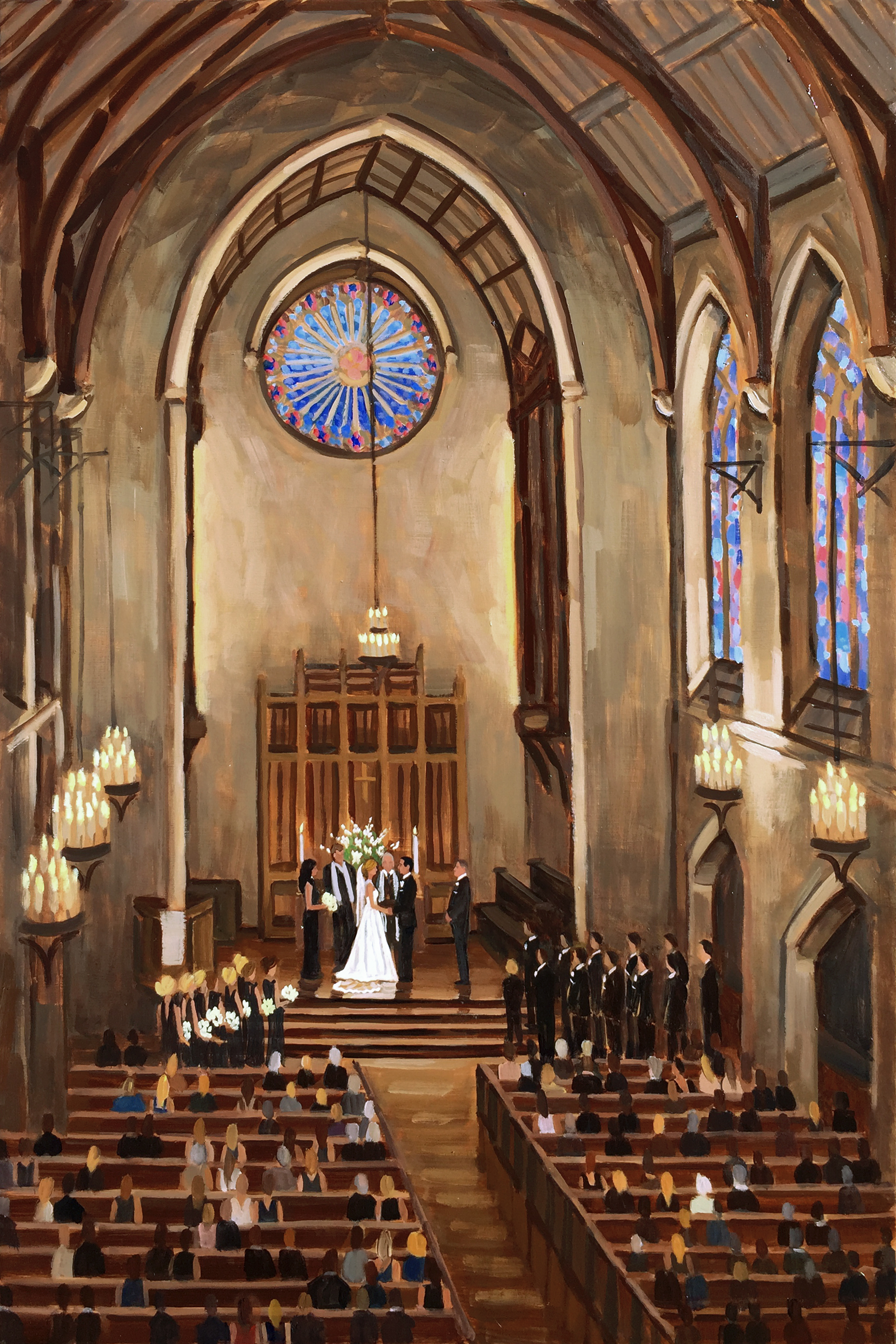 Sarah and Will | 36 x 24 in. Live Wedding Painting
