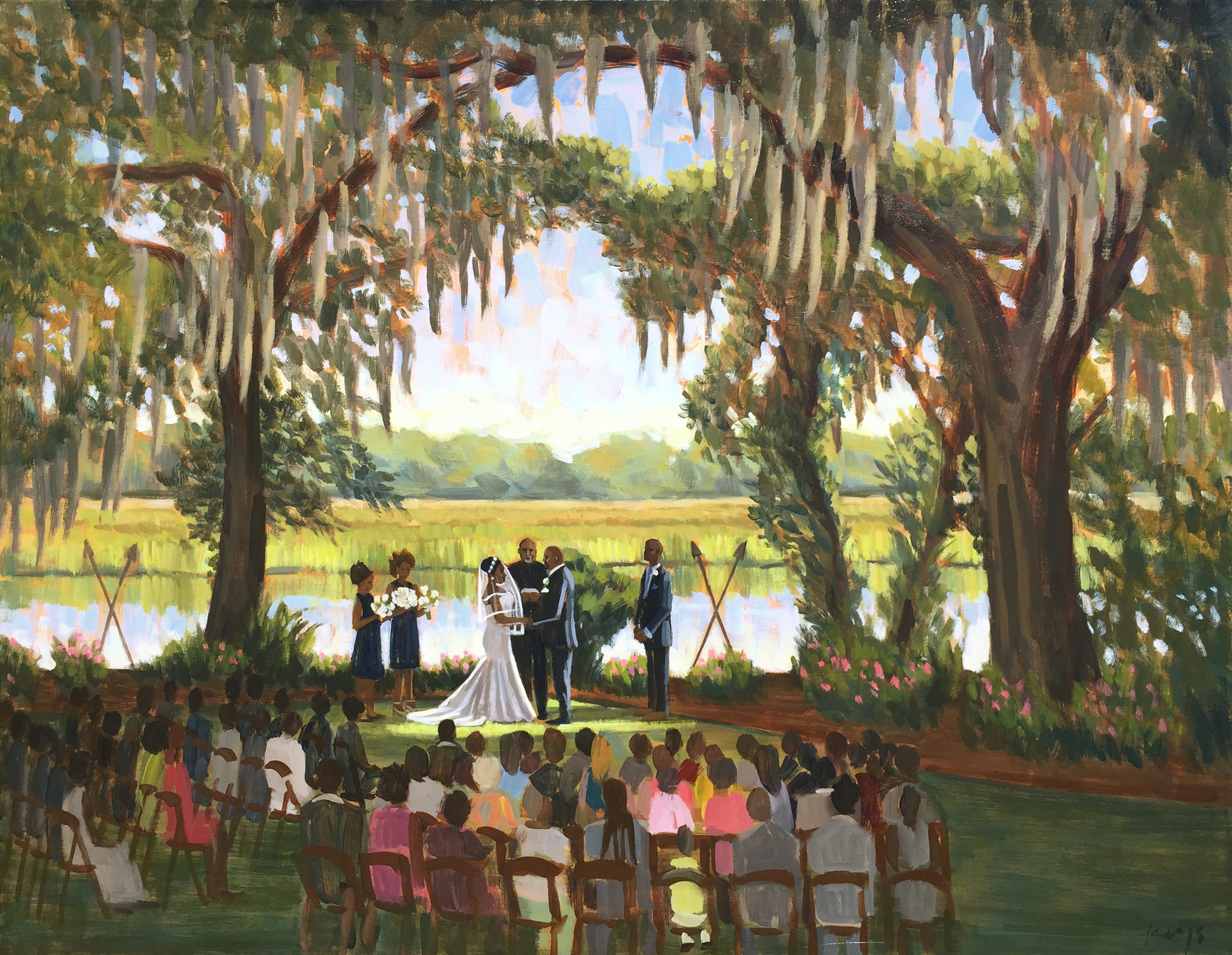 LaToya and Robert | 24 x 30 in. Live Wedding Painting