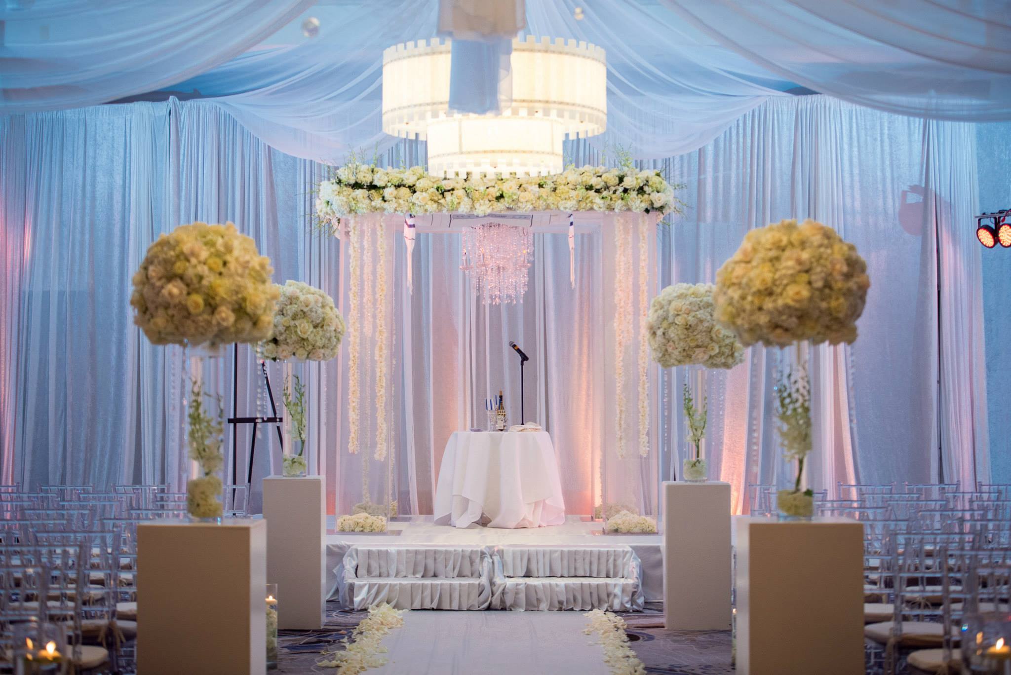 the-polo-club-wedding-boca-raton-palm-beach-velvet-white-draping-chuppah-with-chandelier