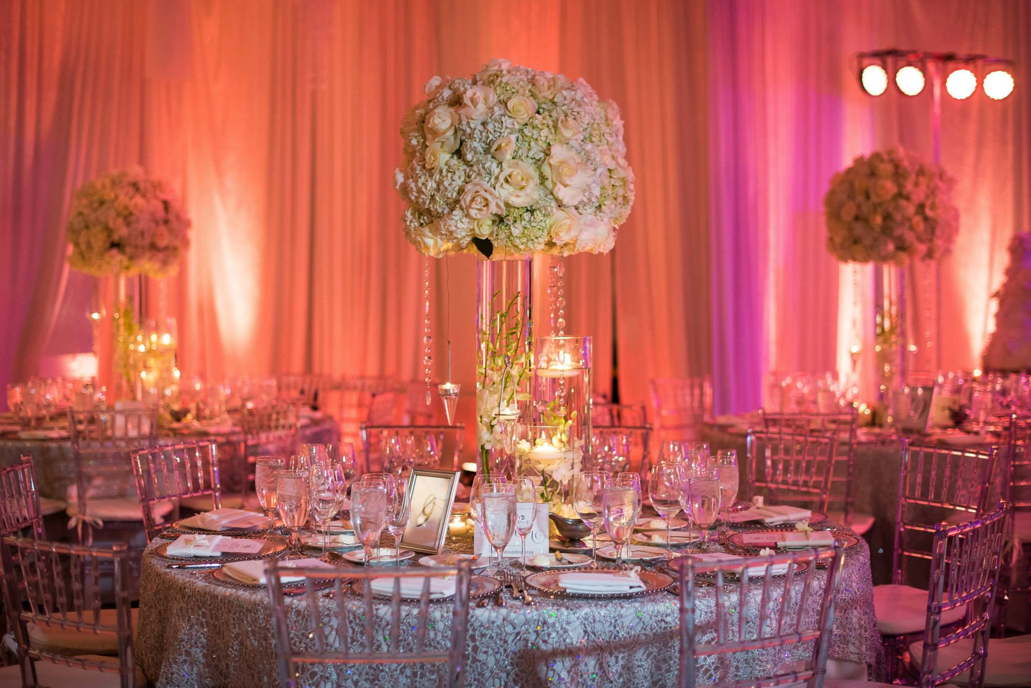 the-boca-raton-polo-club-wedding-reception-amber-uplighting-winter-wedding-artist-ben-keys-boca-raton-luxe-florals
