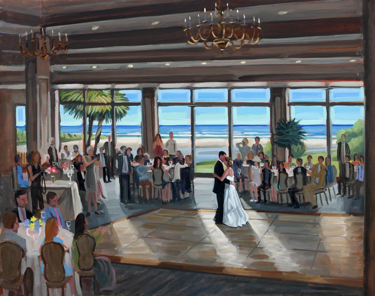 Jackie + Parker | Live Wedding Painting at Dunes Club Wedding in Myrtle Beach, Sc